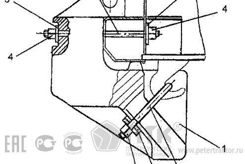Установка гpуза балластного (противовеса) на подмоторную полураму 276.5020.47.05.000